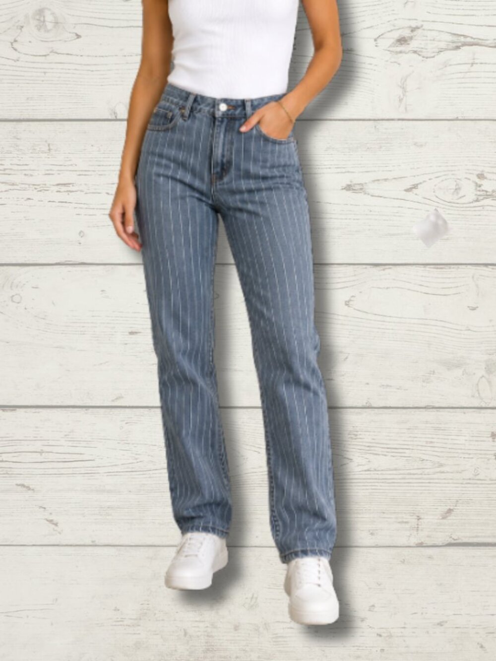 Streetwear Society Vintage Pinstripe Mom Jeans – Size 7 – NWT